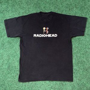Radiohead 2012 European Tour T Shirt Mens Medium Black Spell Out Logo Band Tee